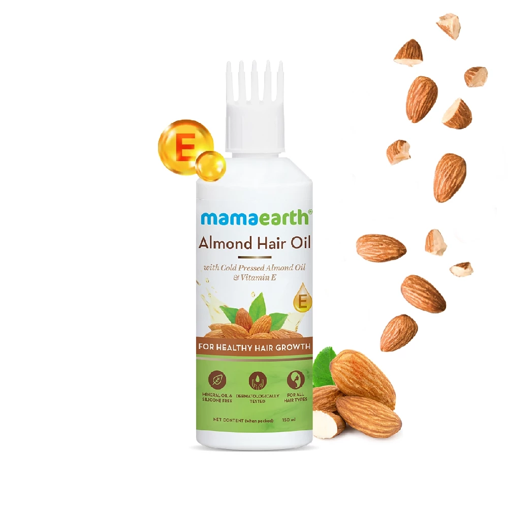 Almond Hair Oil with Cold Pressed Almond Oil & Vitamin E for Healthy Hair Growth, 150 ml-1.webp